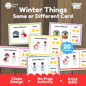 Winter Things Same or Different Cards | Visual Discrimination Task Cards