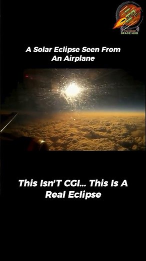 A Solar Eclipse Seen From an Airplane