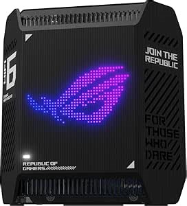 ASUS ROG Rapture GT6 (1PK) Tri-Band WiFi 6 Gaming Router, Covers up to 2,900 sq ft, 2.5 Gbps Port, Triple-Level Game Acceleration, UNII 4, Lifetime Internet Security, Black