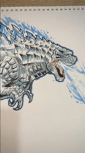 Dibujando a godzilla #art #drawing #dibujo #tutorial #godzilla #sketchbook #aprendeadibujar