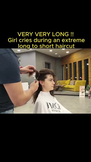 Girl Cries During Extreme Long to Short Haircut Transformation