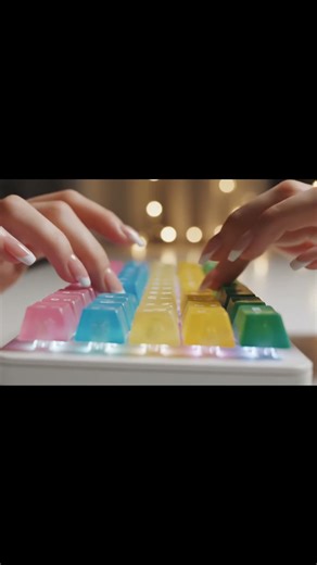 Typing on a GUMMY Keyboard ⌨️🍬 (Sticky ASMR Sounds)