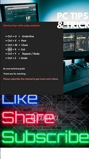 basic computer 🖥️ shortcut keys