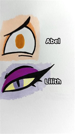 Abel and Lilith eyes drawing - HH #shorts