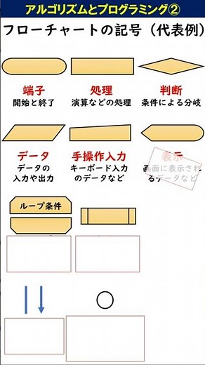 フローチャートの記号の意味【高校情報Ⅰ・基本情報】 #shorts