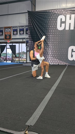 Working on flying skills for cheer. 📣💫
