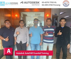 Autodesk AutoCAD Essentials Training Take out nothing and gain 100% knowledge by claiming our training with HRDC. You will be taught with our experienced Autodesk Certified Instructors. Thank you for choosing ACAD Systems Sdn. Bhd. as your training provider. Hope what you learned helps you in your job in the future. 😊 ❓Are you interested in any Autodesk training programs, such as AutoCAD, Inventor, or 3ds Max? We offer a wide range of training options to suit your needs! Connect with us: 📞 Cal