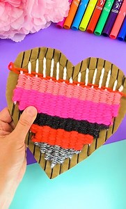 Cardboard Loom Heart Weaving | DIY by Pipe-Cleaner-Crafts B