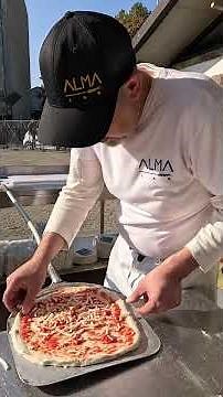 Italian Pizza Cooked and Baked. Italy Street Food Festival