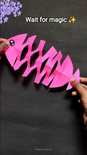 Diy fun satisfying fish toy with paper craft ideas for kids 🐟😱 #youtubeshorts #viral #kids #diy #art