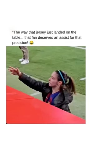 offside trap11:12 on Instagram: "This video captures a lighthearted moment during a fan signing session with players from the FC Barcelona Femení team. The clip highlights the impressive "precision" of a fan who perfectly tosses a jersey onto the signing table, landing it flat and ready for the players. Key Moments in the Video The Perfect Toss: The video begins with a fan skillfully throwing a jersey from the stands. It lands squarely on the red table in front of the players, prompting the humo