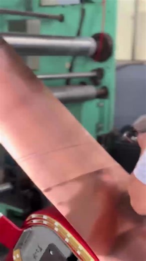 Cutting copper foil like paper! ✂️⚡️ The precision behind a dry-type transformer. #industrial #copper #factory #oddlysatisfying #engineering