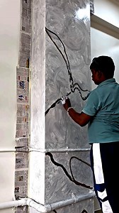 Italian marble design by concrete pillar in home decor #highlight #texture #reels #trending #videos #art #shorts #viral #dray #rastic | Kapil Dev Bhartiya