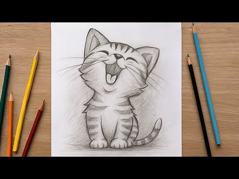 How to Draw a Cute Kitten Step by Step | Easy and Cute Cat Drawing Tutorial
