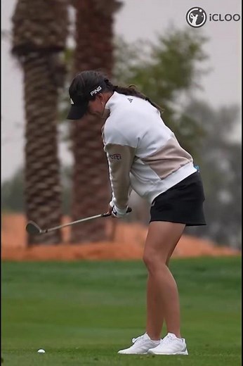 Linn Grant's swing, this is the angle where the movement of the hips is most clearly visible.
