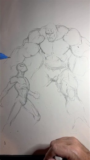 How to create depth in your sketches- Don’t hesitate to erase! #marvelcomics #drawing