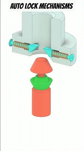 Automatic Spring Lock Mechanism | Smart Auto Lock 3D Animation
