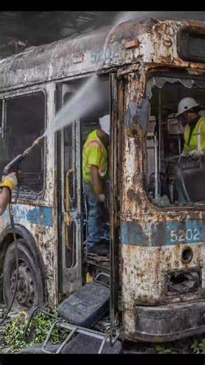 I Restored a Completely Abandoned City Bus 😱 Full Transformation #Shorts