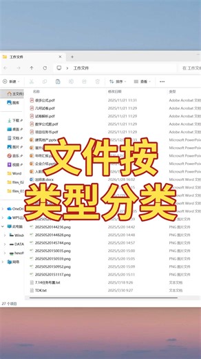 文件整理教程：按类型（扩展名）自动分类