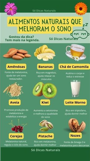 INSÔNIA? 9 Alimentos que Funcionam como "Calmante Natural"! #insonia #qualidadedosono #melatonina