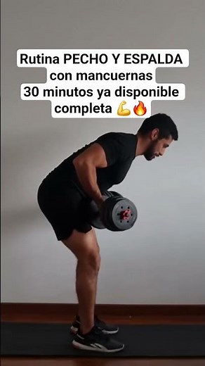 rutina de pecho y espalda con mancuernas 30 minutos 💪 gana masa muscular y fuerza