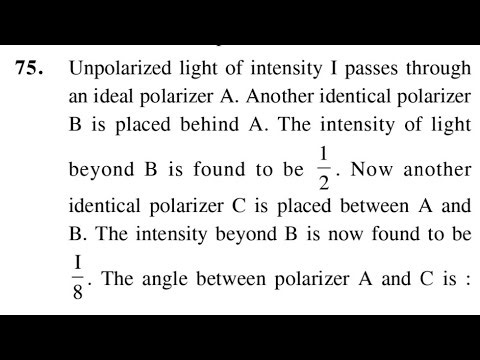 JEE Main 2018 | Polarization by Three Polaroids | Important Physics Question Explained #jeemains
