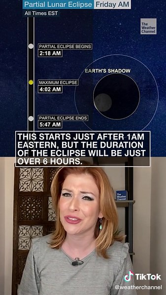 TONIGHT: Longest Partial Lunar Eclipse in Hundreds of Years. #lunareclipse #moon #bloodmoon #beavermoon #weather #fypシ