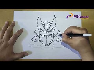How to Draw a Samurai Helmet Easy step by step