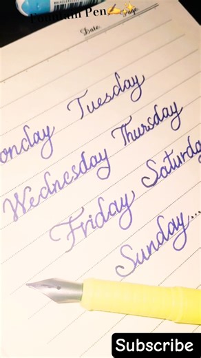 How to write with Fountain Pen✍️#calligraphy #fountainpen #calligraphyfonts #lettering #art #shorts