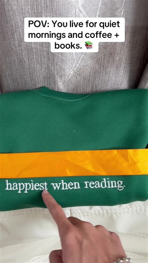 POV: You live for quiet mornings and coffee books. 📚 #BookTok #BookLovers #BookishLife #ReadingIsLife #EmbroideredSweatshirt