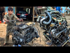 Rebuilding Straight 6-Cylinder Seized Diesel Engine || Our professionals will demonstrate!