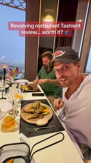 Our honest review of the revolving restaurant in the TV Tower in #tashkent is like 50/50. Friendly staff, food was kind of ok, prices are affordable for Western tourists. Lets give it a 6.5/10! Staff speaks little English, drinks take very long and food was brought in the most funny order! 😂 #uzbekistan #tashkentcity #uztiktok | Traveltomtom