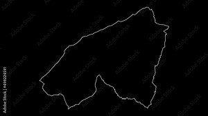 Casablanca-Settat region map of Morocco outline animation