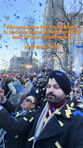 Witnessing the first South Asian Mayor being sworn in and than walking off to Punjabi music by @babbulicious was not in my bingo card this time last year. Dawn of a new era is here, time to get to work. #zohranmadani #nyc #fyp #foryoupage #punjabi