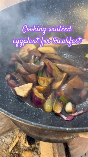 Cooking sautéed Eggplant for breakfast #j4vlogs #cooking