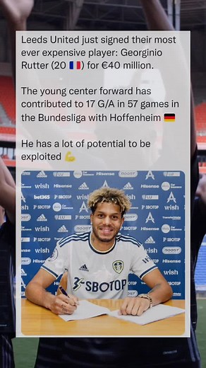 Will Rutter be able to live up to his transfer fee? 🤔🔥 #rutter #georginiorutter #leedsunited #football #soccer #hoffeinheim