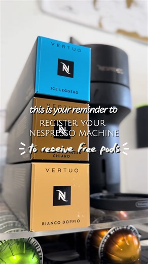 Here’s your reminder to register your nespresso to receive free pods! As a new nespresso owner, I am all for free pods since they allow me to try new flavors. I was shocked to see I could get up to 30 pods at no cost! You will need your receipt and serial number to redeem them ☕️ #nespresso #freepods #nespressopods #coffeetiktok #coffeetime