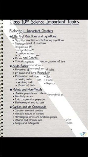 Science Class 10 Important Topics Of All Chapter #science #class10 #importantquestions #topics #cbse