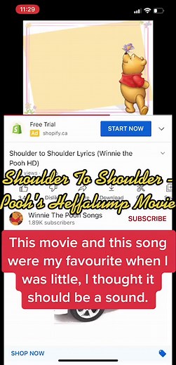 Love this song, needed the sound ❤️ #shouldertoshoulder #poohsheffalumpmovie #winniethepooh #heffalump