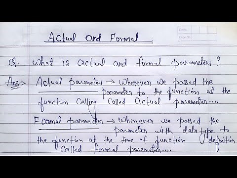 What are actual parameter and formal parameter in c | actual and formal parameters with example in C