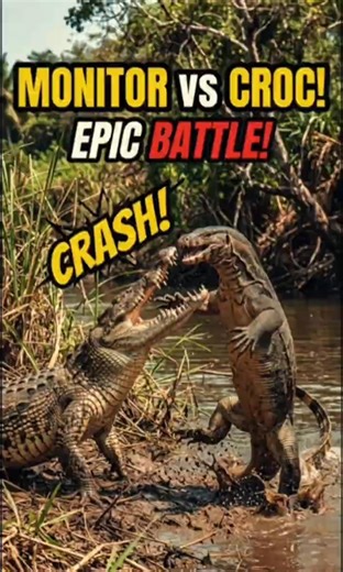 EPIC BATTLE! 😱 | YCH Short | 0038 #shorts #animals #crocodile