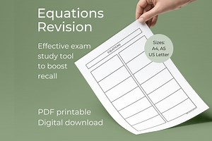 Equations Revision Sheet, Student Printable, A4 PDF Digital Download, Student Resources, Exam Prep, Revision Resource - Etsy Canada