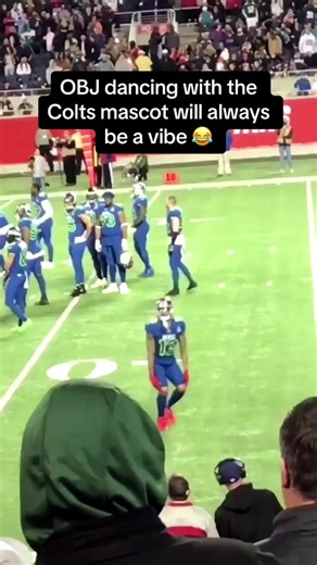 OBJ Dancing with Colts Mascot - Fun NFL Moment