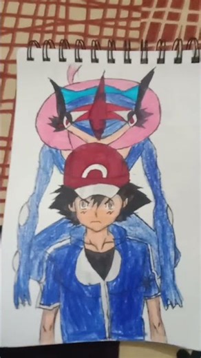 Ash and greninja drawing