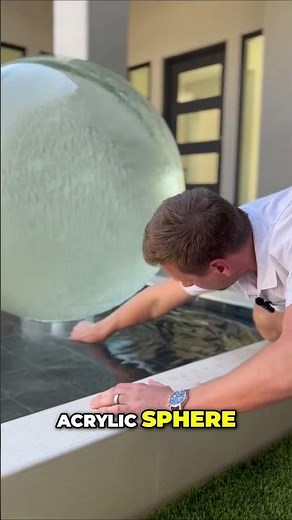 Innovative Floating Sphere Water Feature with Hidden Basin & Night Lighting