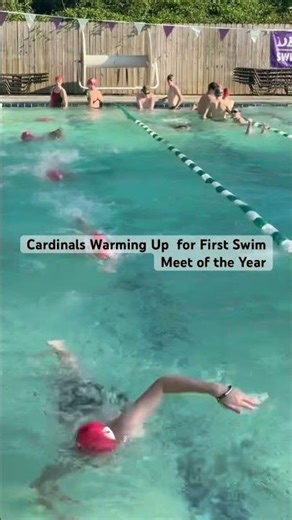 "Cardinal Swim Warm Ups" First Swim Meet of the Year - St. Michael Catholic High School