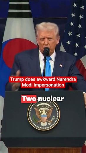48K views · 332 reactions | Donald Trump raised eyebrows with an awkward impression of Indian Prime Minister Narendra Modi during the Asia-Pacific Economic Cooperation (APEC) summit in South Korea | The Independent | Facebook