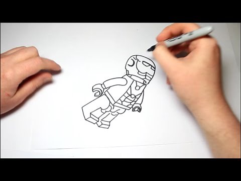 Easy How To Draw Lego Marvel Iron Man For Kids