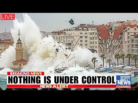 Shocking Footage Shows Istanbul Hit by Massive Waves!! Storm Winds Flip Boats Without Warning!