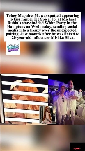 Tobey Maguire, 51, Kisses Ice Spice, 26, At White Party 👀💋